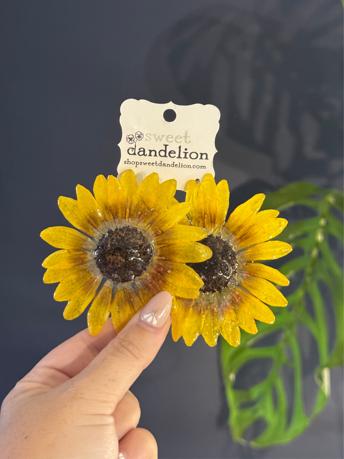 Large Sunflower Earrings