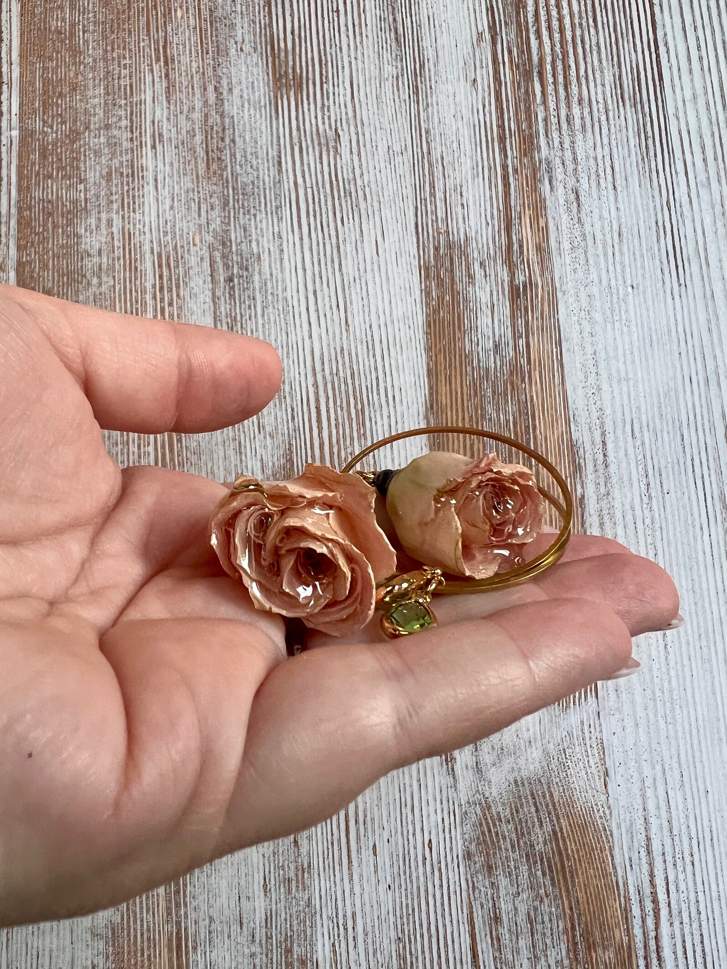 Peachy Yellow Rose Dangle