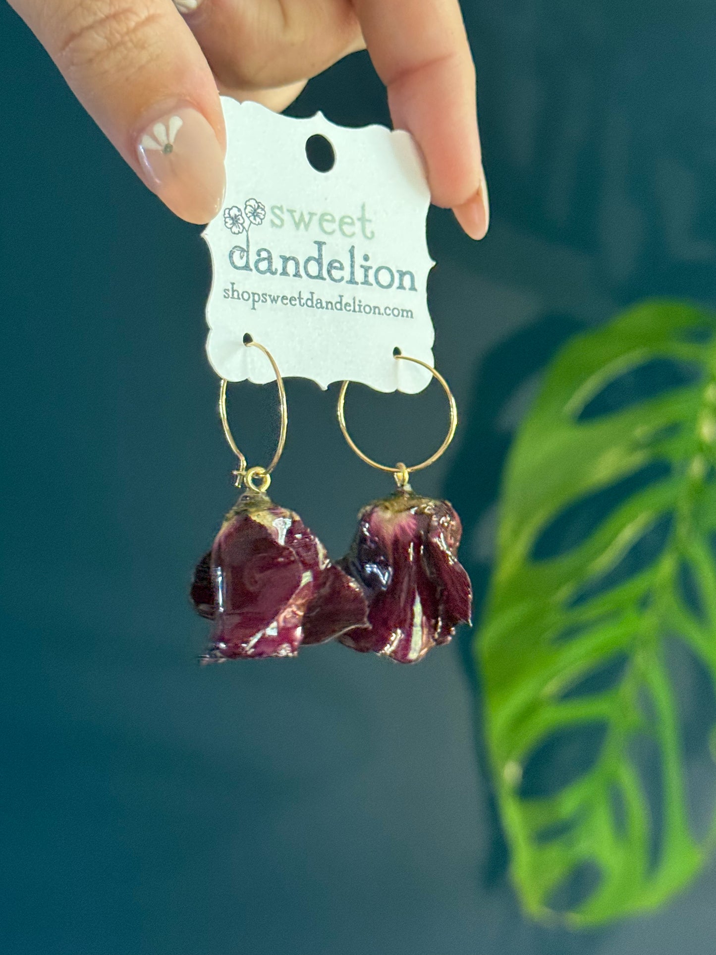 Rose Hoop Earring