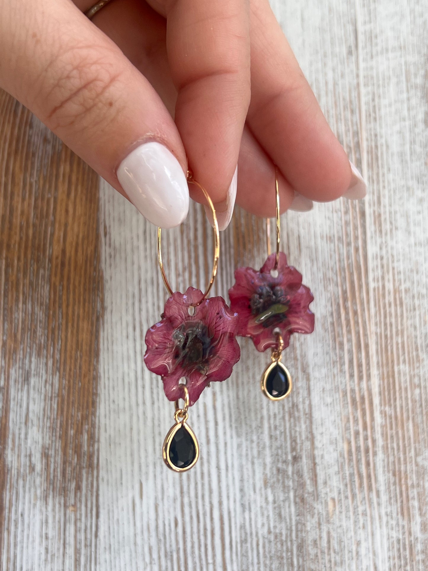 Verbena Hoop Earring with Charm