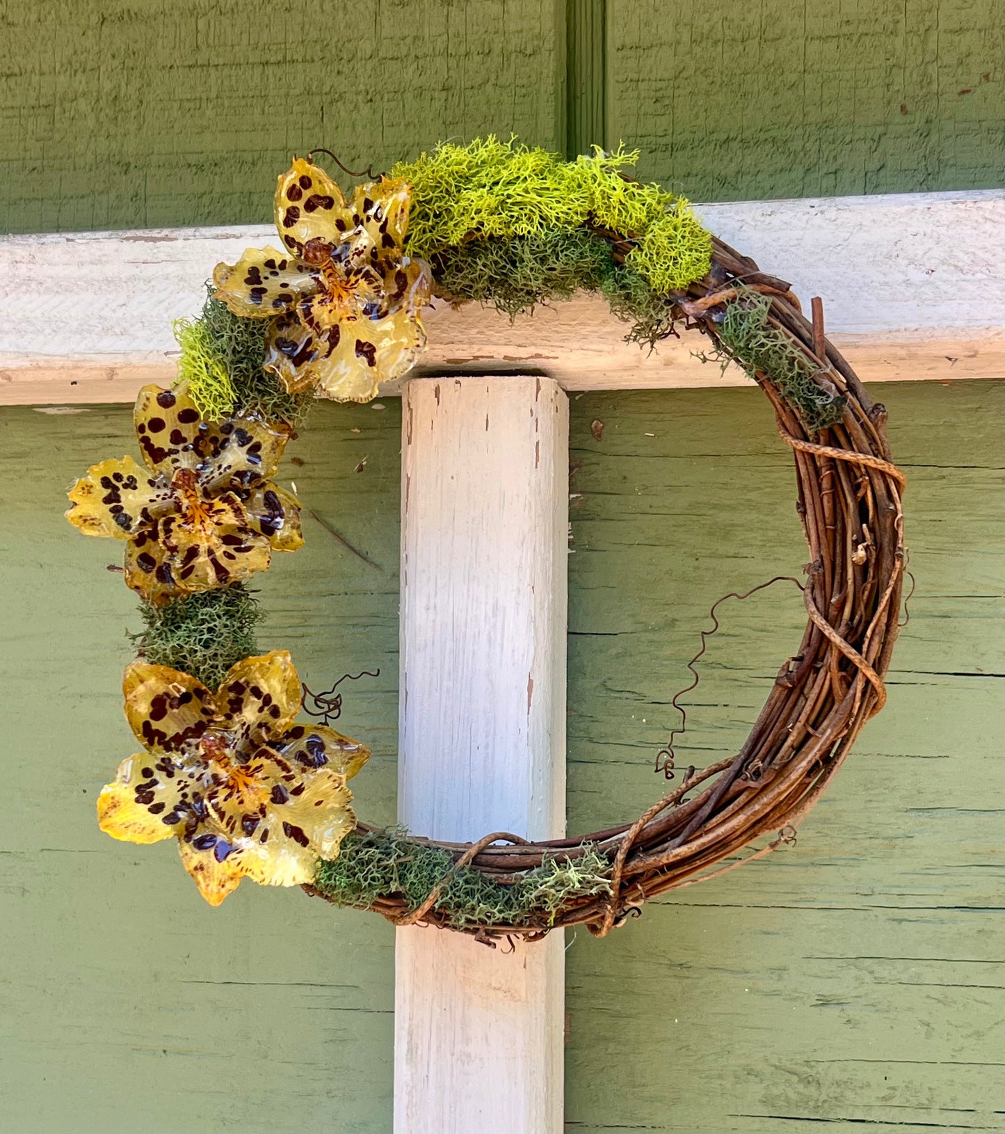 Yellow Orchid Wreath 6"
