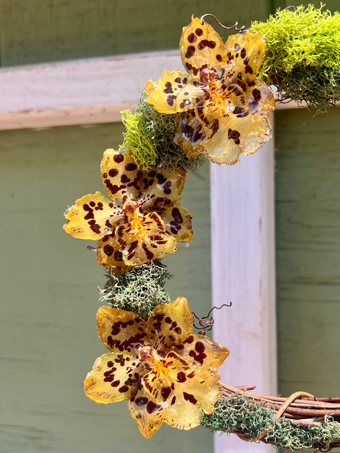 Yellow Orchid Wreath 6"