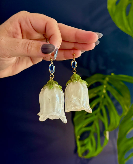 Canterbury Flower Earring with Blue Charm
