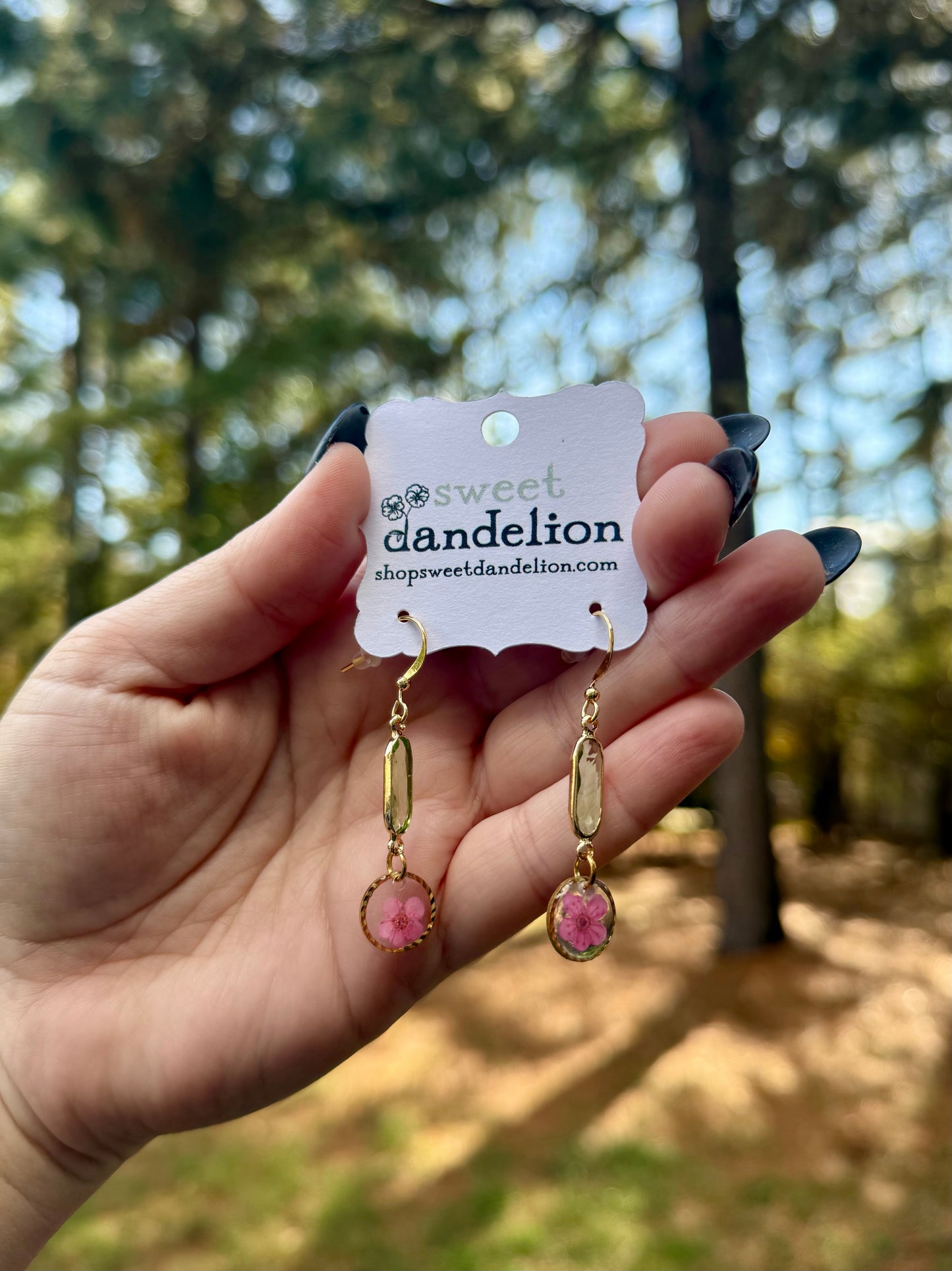 Pink Garden Flower Dangle