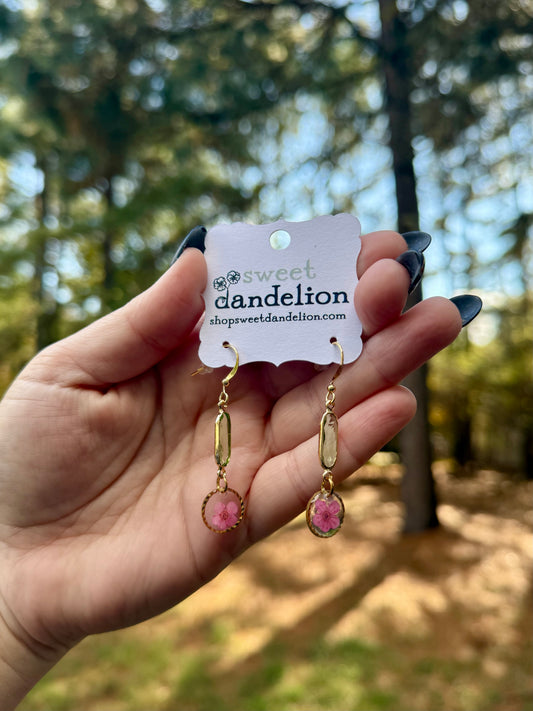 Pink Garden Flower Dangle
