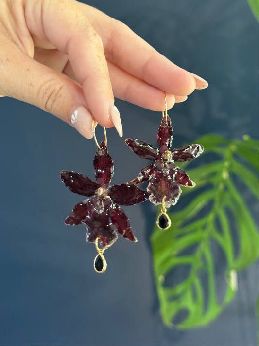Dark Red Exotic Orchid Hoop