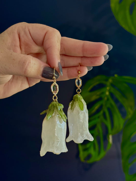 Canterbury Flower Earrings with Clear Charm