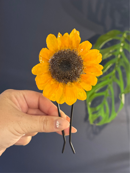 Large Sunflower, U-Shape Hair Pin