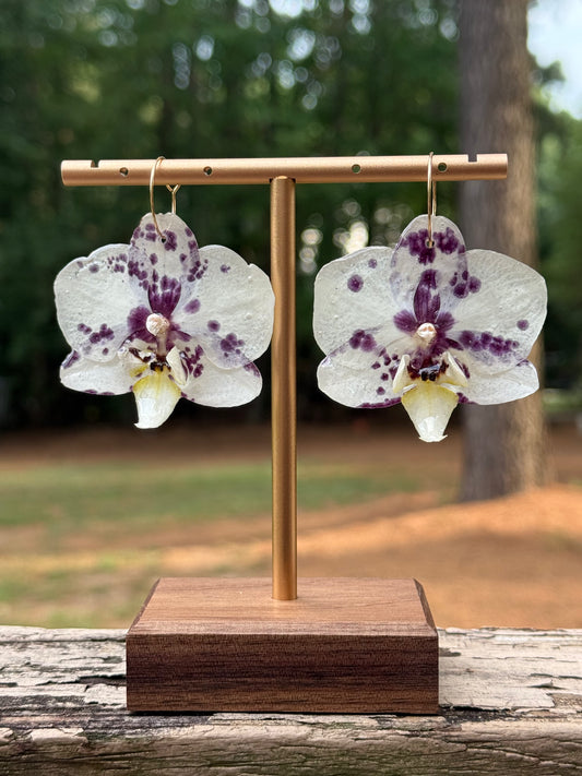 Spotted Orchid Earring