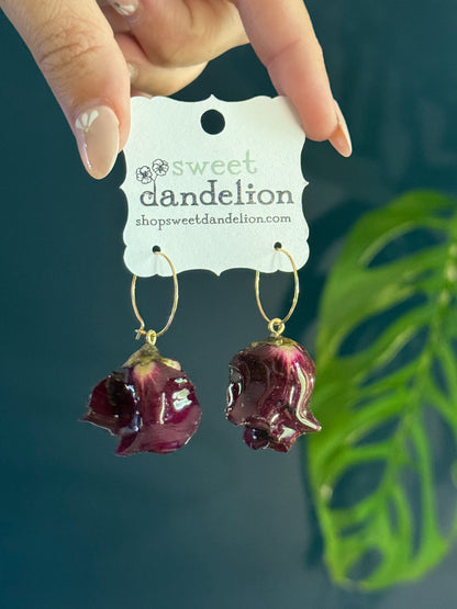 Rose Hoop Earring