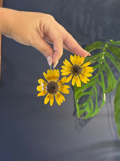 Sunflower Hoop Earrings