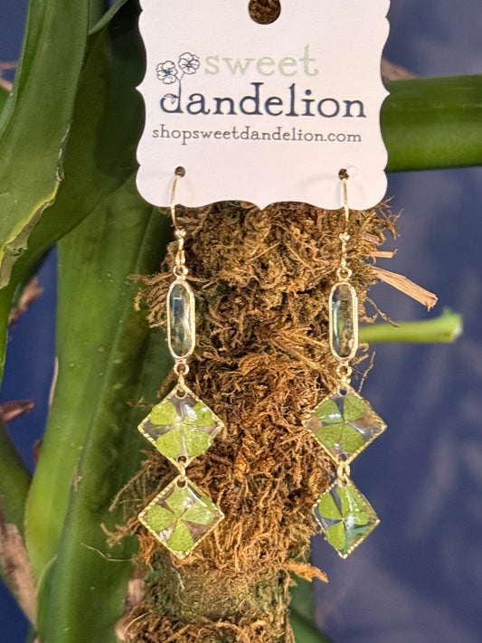 Four Leaf Clover Dangle Earring