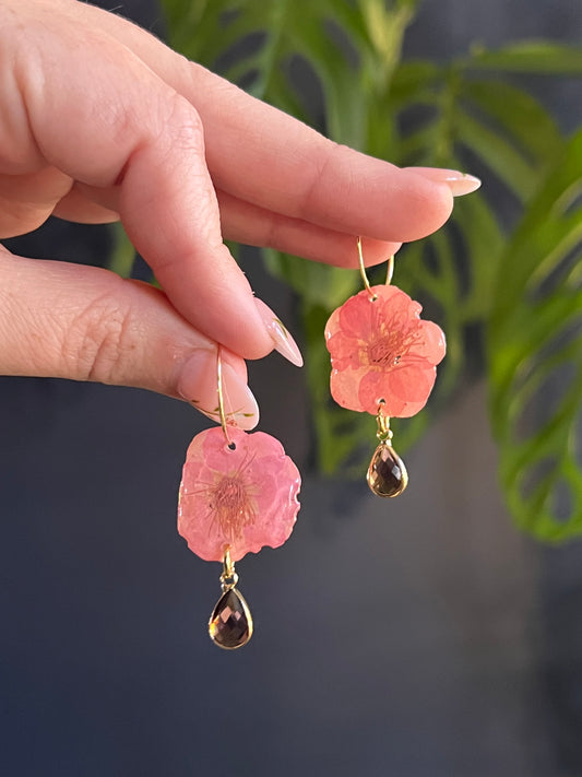 Pink Sakura Hoop Earring