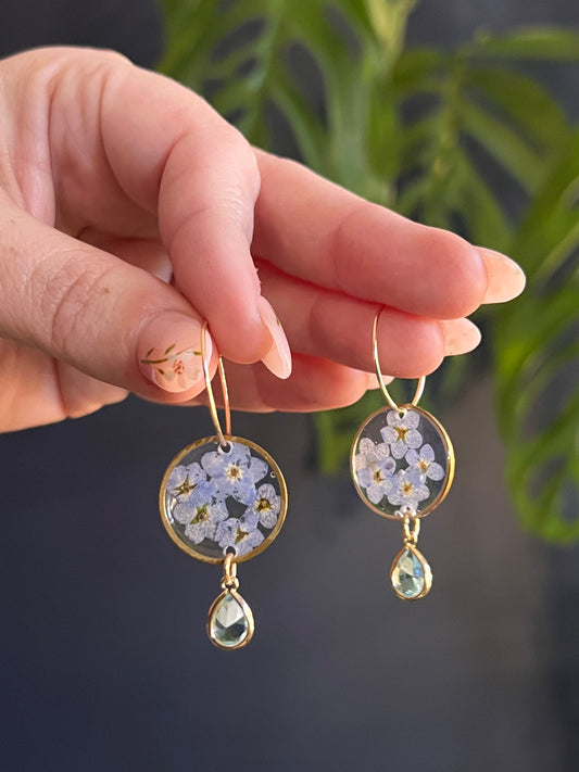 Forget Me Not Hoop Earring