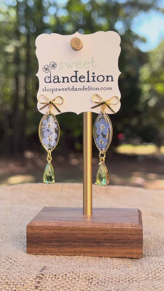 Forget Me Not Bow Earring