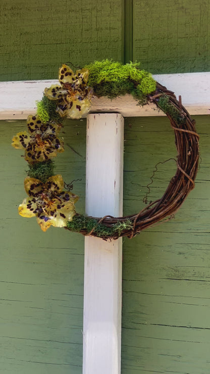 Yellow Orchid Wreath 6"