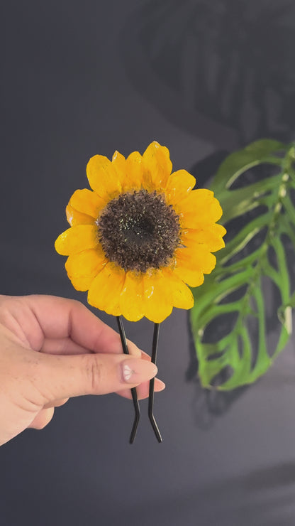 Large Sunflower, U-Shape Hair Pin